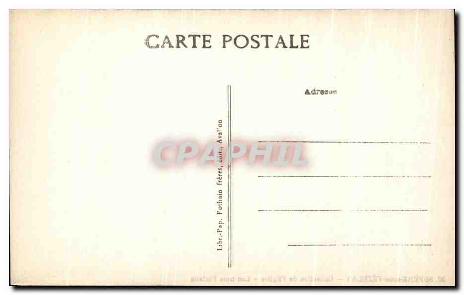 CPA St Pere sous Vezelay Collection de I'Eglise Les Trois Portails — Verso