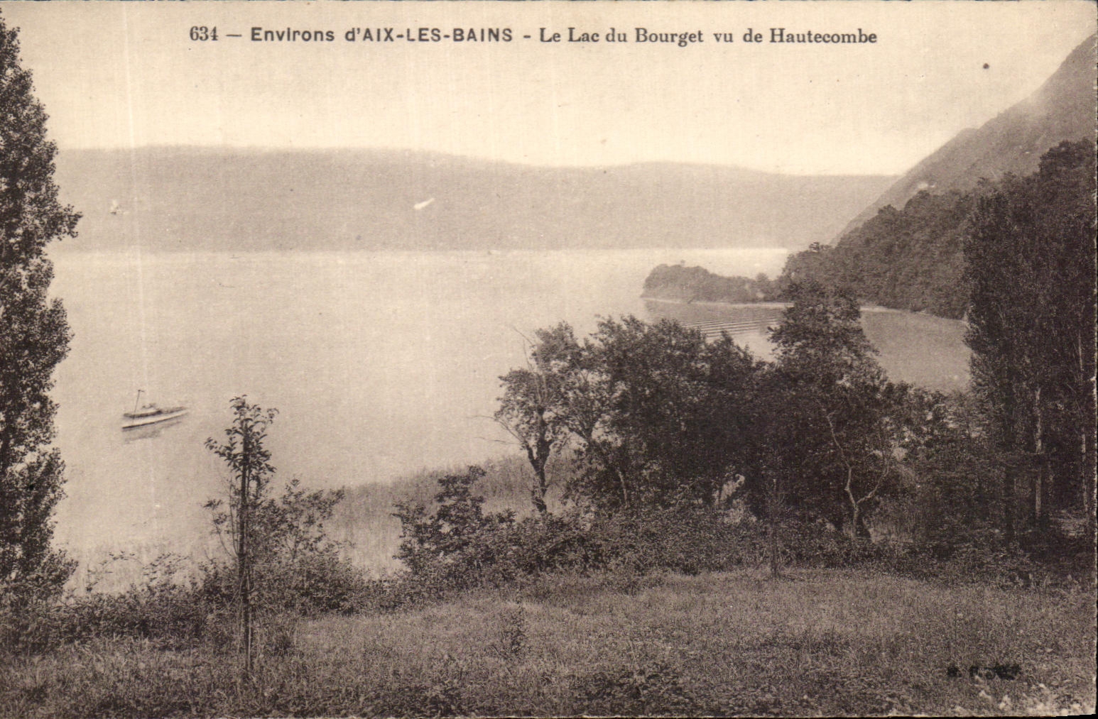 CPA D'Aix les Bains Le Lac du Bourget vu de Hautecombe