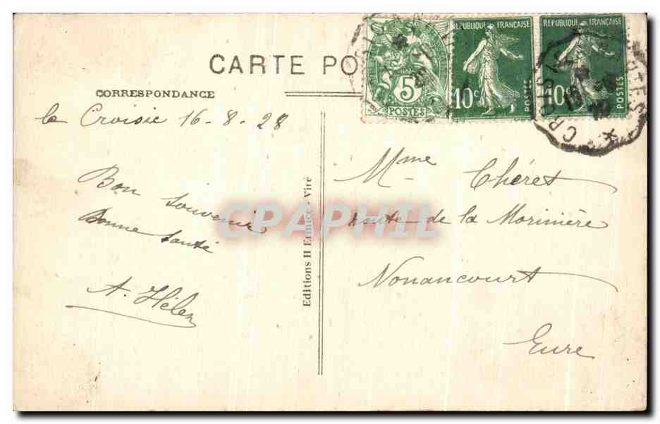 CPA Vire La Partie Superieur du Vieux Beffroi — Rückseite