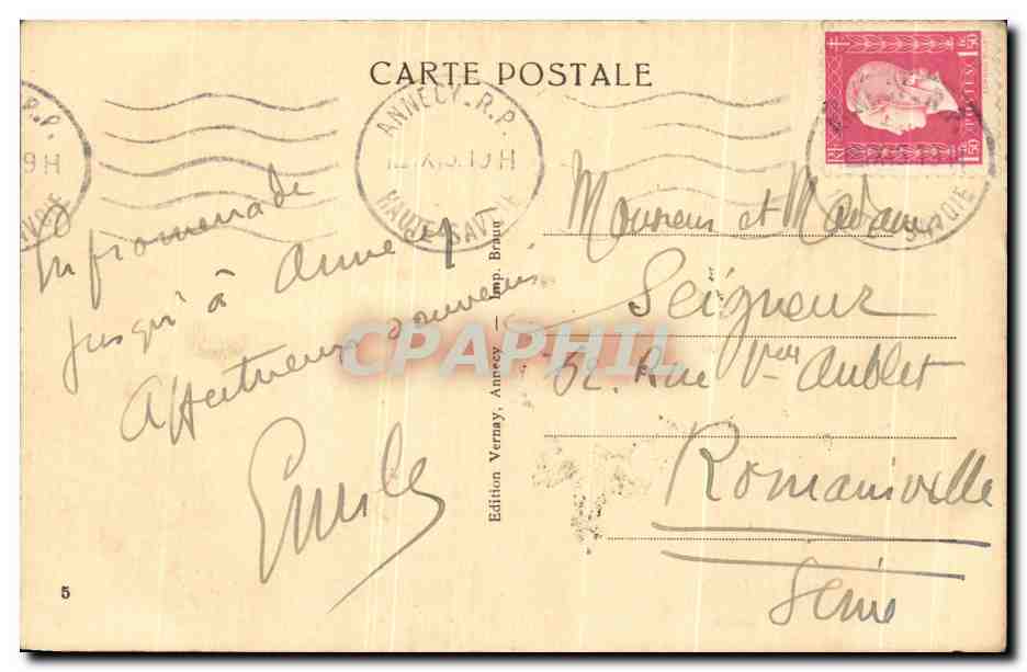 Lac d'Annecy — Château de Duingt — Dents de Lanfon — Talloires — Édition Verney, Annecy — Reverso