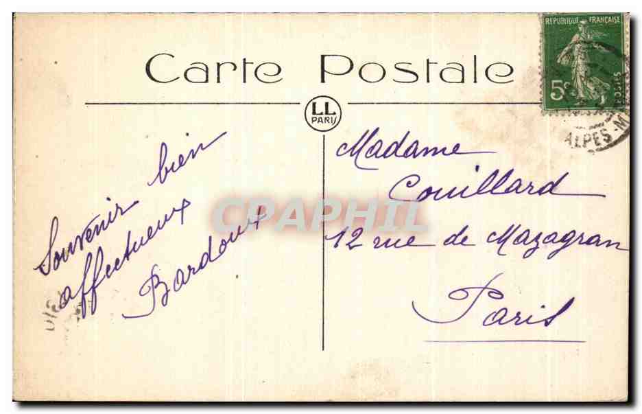 CPA Cannes La Vieille Ville — Rückseite