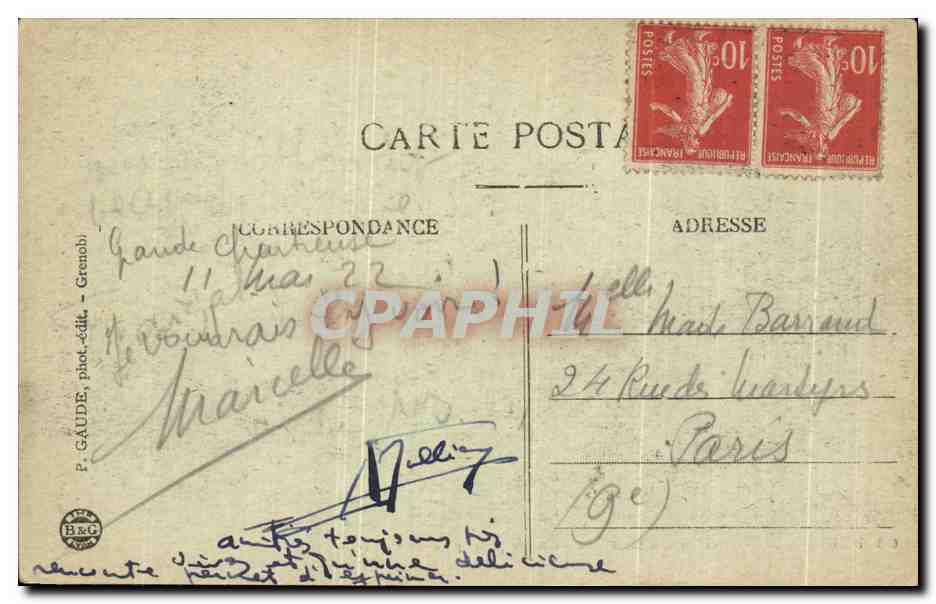 CPA Dauphine La Grande Chartreuse Entree Principale Du Couvent — Rückseite
