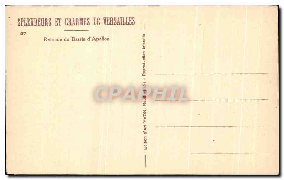 CPA Splendeurs Et Charmes De Versailles Rotonde et bassin d'Apollon — Verso