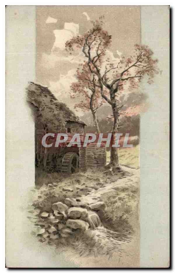 CPA Fantaisie Paysage Moulin a eau 