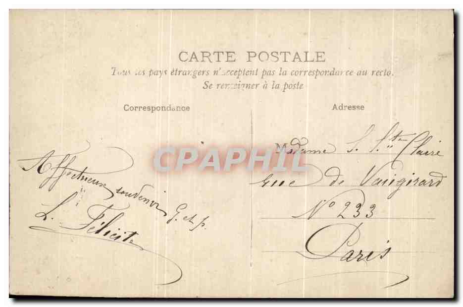 CPA Fantaisie Femme  — Verso