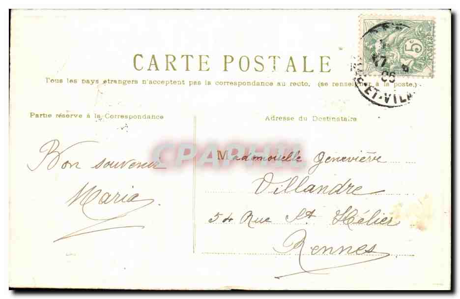 CPA Fantaisie Fleurs — Rückseite