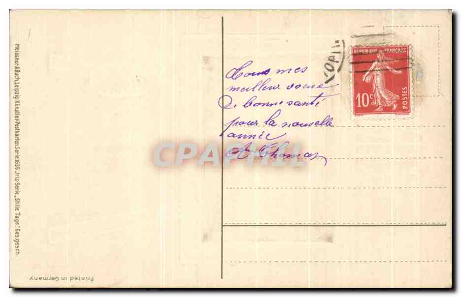 CPA Fantaisie Attelage Cheval Bonne annee — Verso