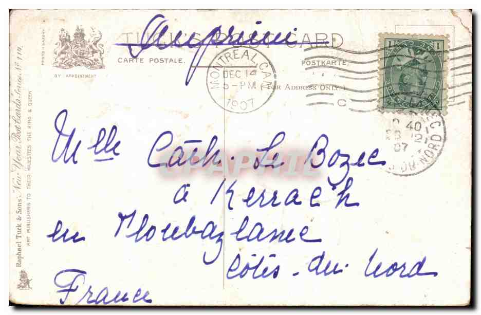 CPA Fantaisie Enfant Trefle  — Rückseite
