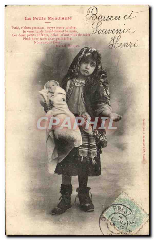 CPA Fantaisie Enfant la petite mendiante Bebe