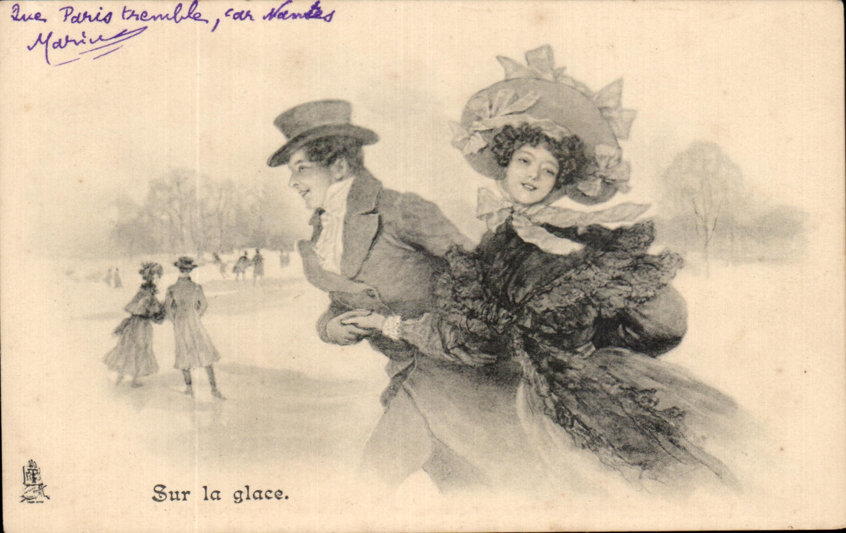 Sur la glace — Paris tremble, car saintes — éditeur non visible