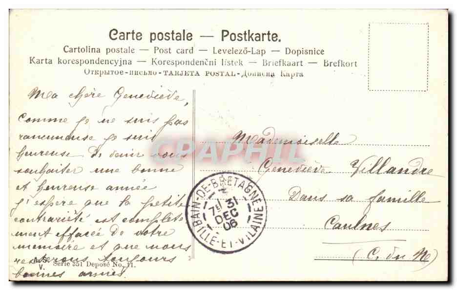 CPA Fantaisie Fleurs Montagnes  — Rückseite