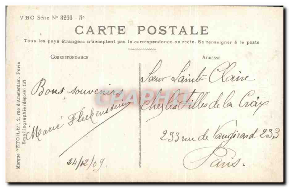 CPA Fantaisie enfant Noel  — Verso