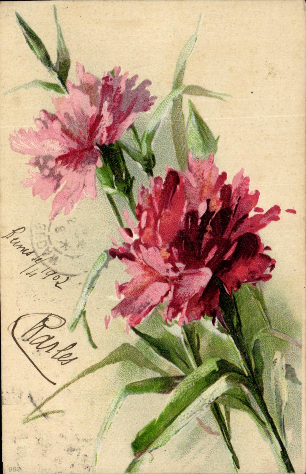 CPA Fantaisie Fleurs 