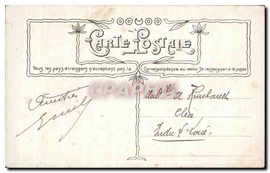 Femme en robe lilas parmi les fleurs — Arjalew Phot. n°3457 — éditeur Croscru — Verso