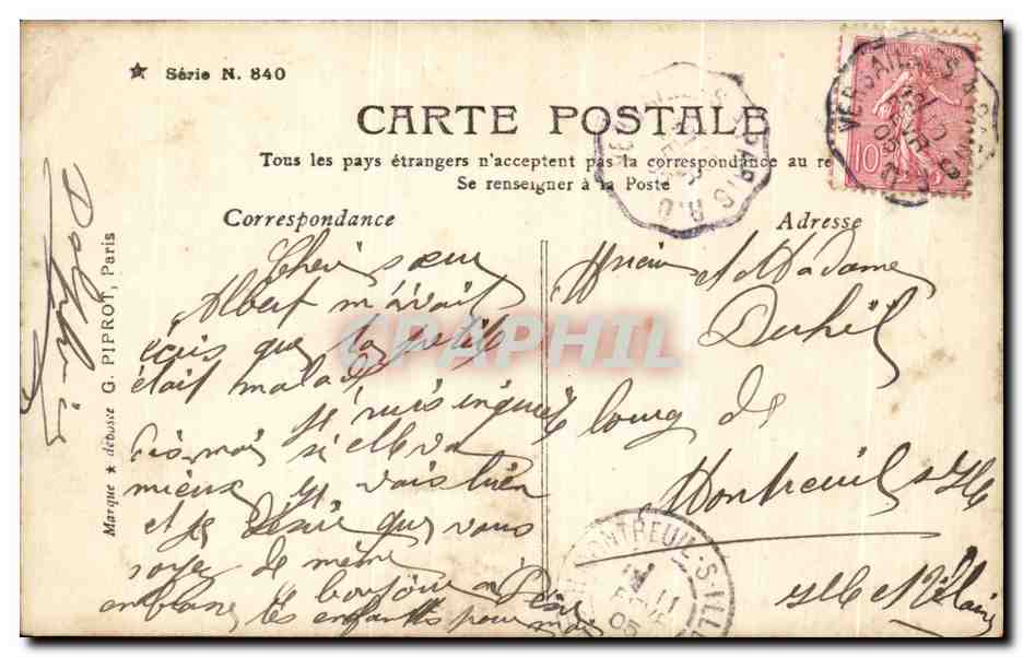 CPA Fantaisie Enfant — Rückseite
