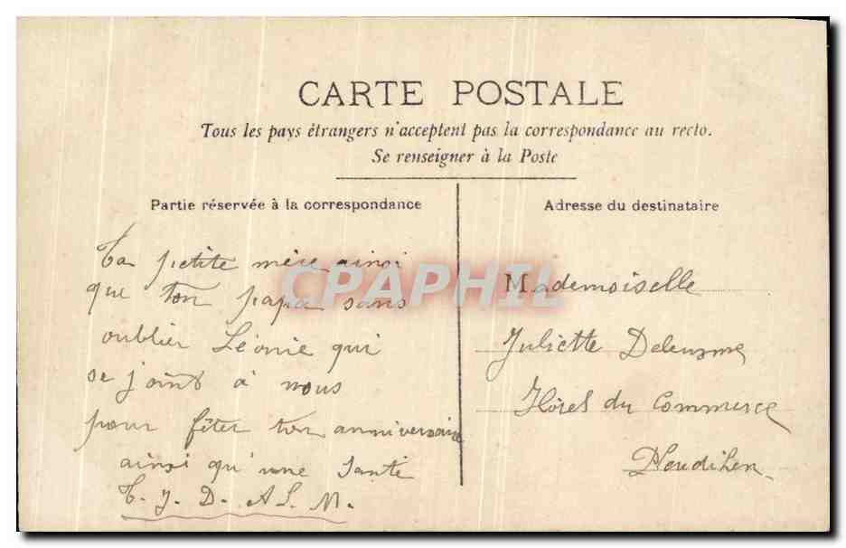 CPA Fantaisie Enfant — Verso