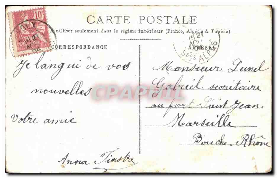 CPA Fantaisie Femme Ange — Achterkant
