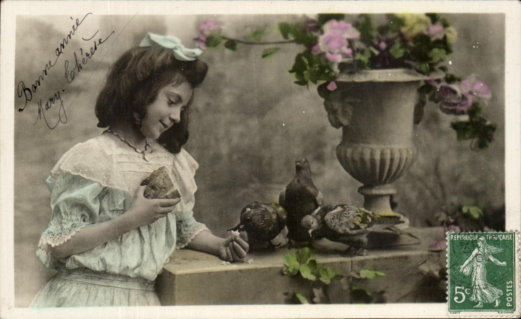 CPA Fantaisie Enfant oiseau