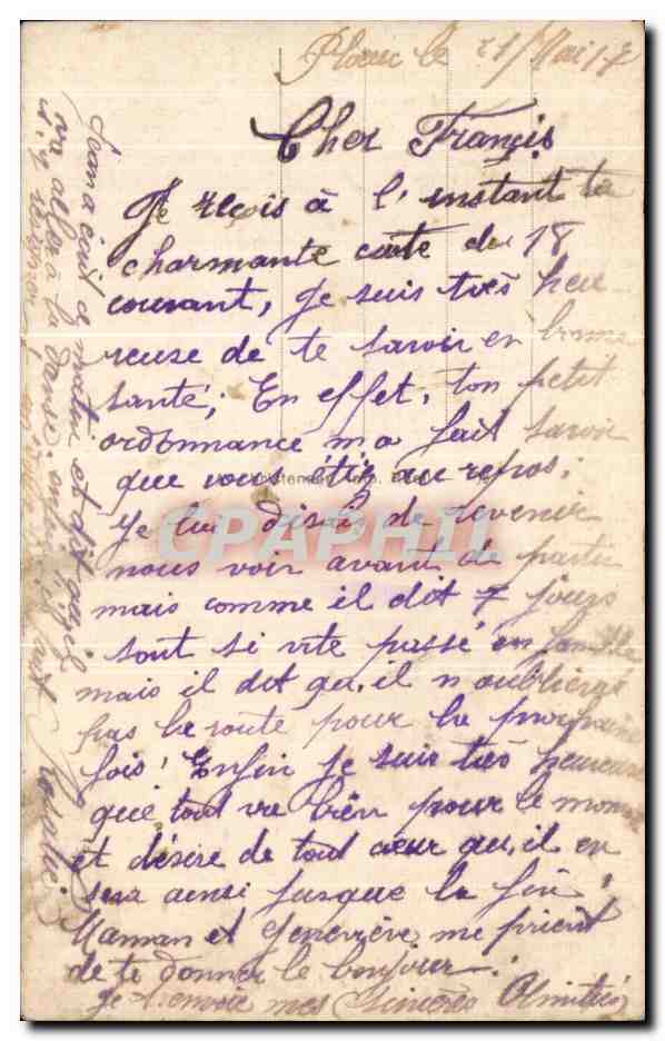 Giovane donna seduta in un giardino — REX 4908 — Verso