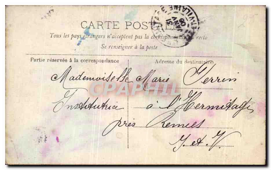 Jeune femme avec bouquet — H. Manuel — Collection Affectueuse — Rückseite