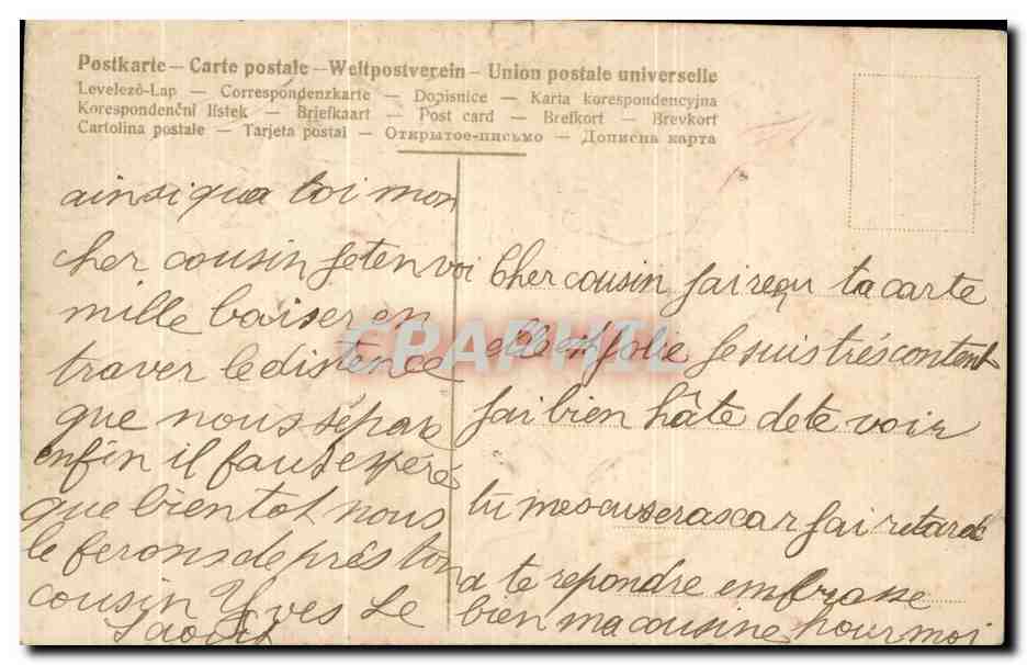 CPA Fantaisie fleurs — Rückseite