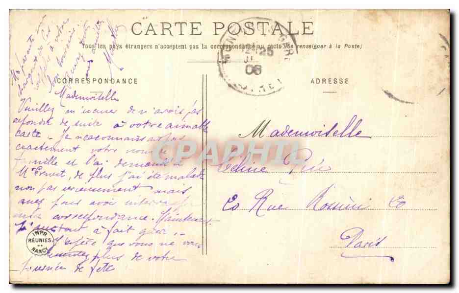 Femme au café — Le Café de la Parisienne — Édition ONTARGIS n°2 — Verso