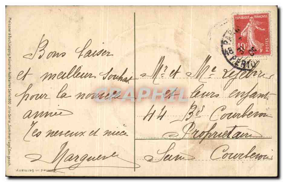 CPA Fantaisie Bonne annee — Rückseite