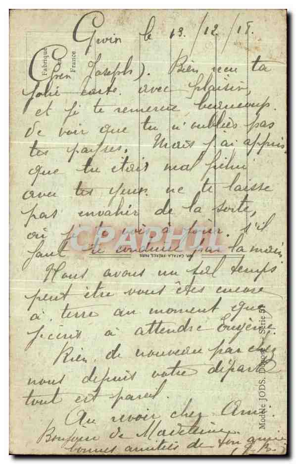 CPA Fantaisie Femme — Verso
