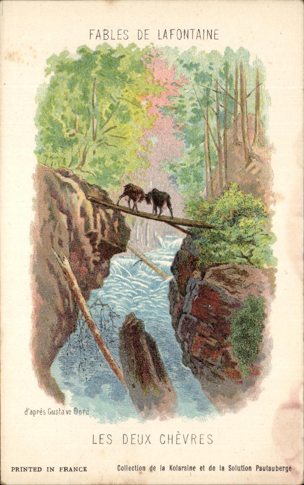 Les Deux Chèvres — Fables de La Fontaine — d'après Gustave Doré — Collection de la Kolarsine et de la Solution Pautaubeerge