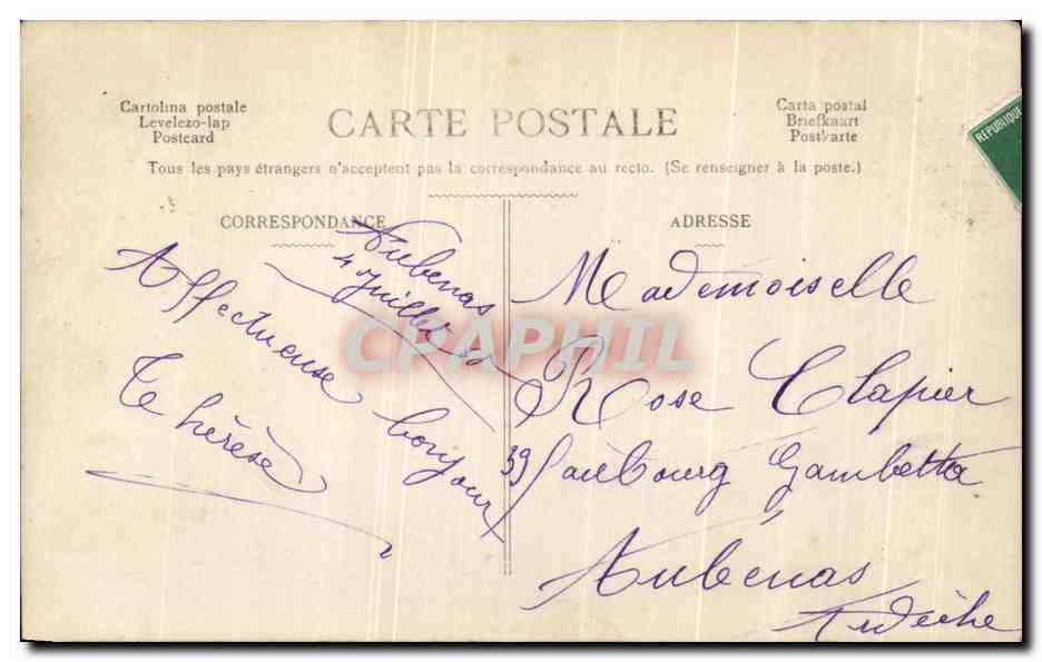 CPA Fantaisie Femme  — Verso