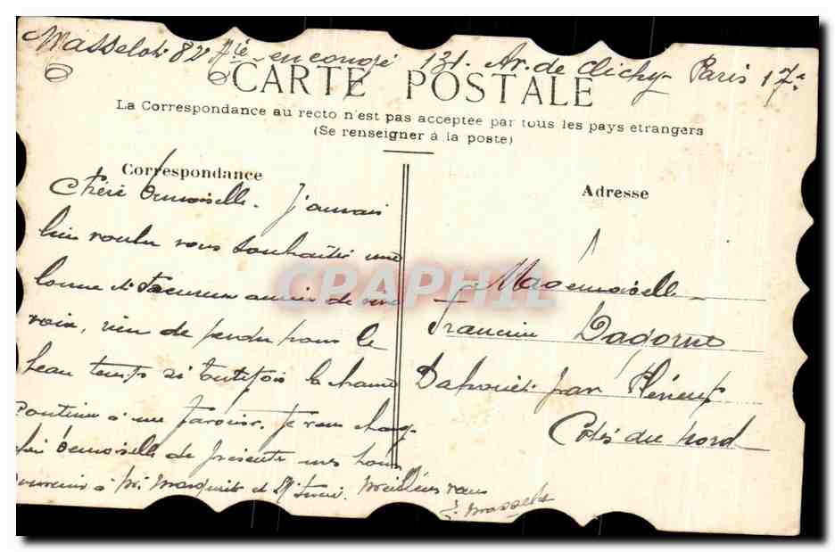 CPA Fantaisie Fleurs  — Verso