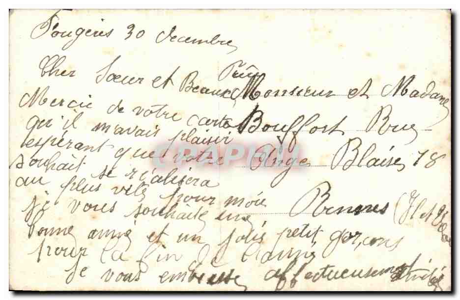 CPA Fantaisie Femme  — Rückseite