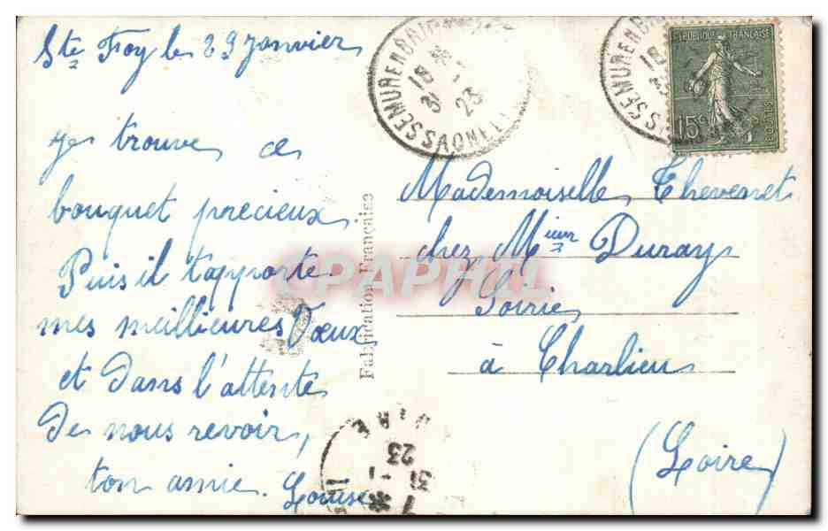 CPA Fantaisie Fleurs  — Verso