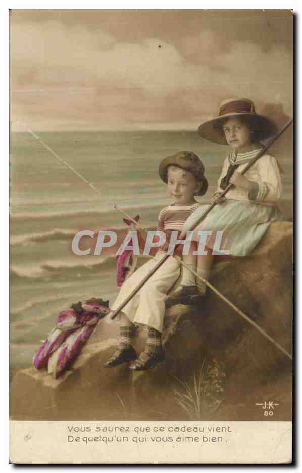 CPA Fantaisie Enfants Poissons 