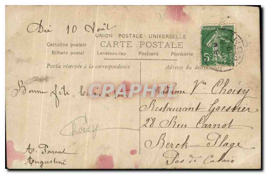 CPA Fantaisie Enfant Sainte Claire  — Verso