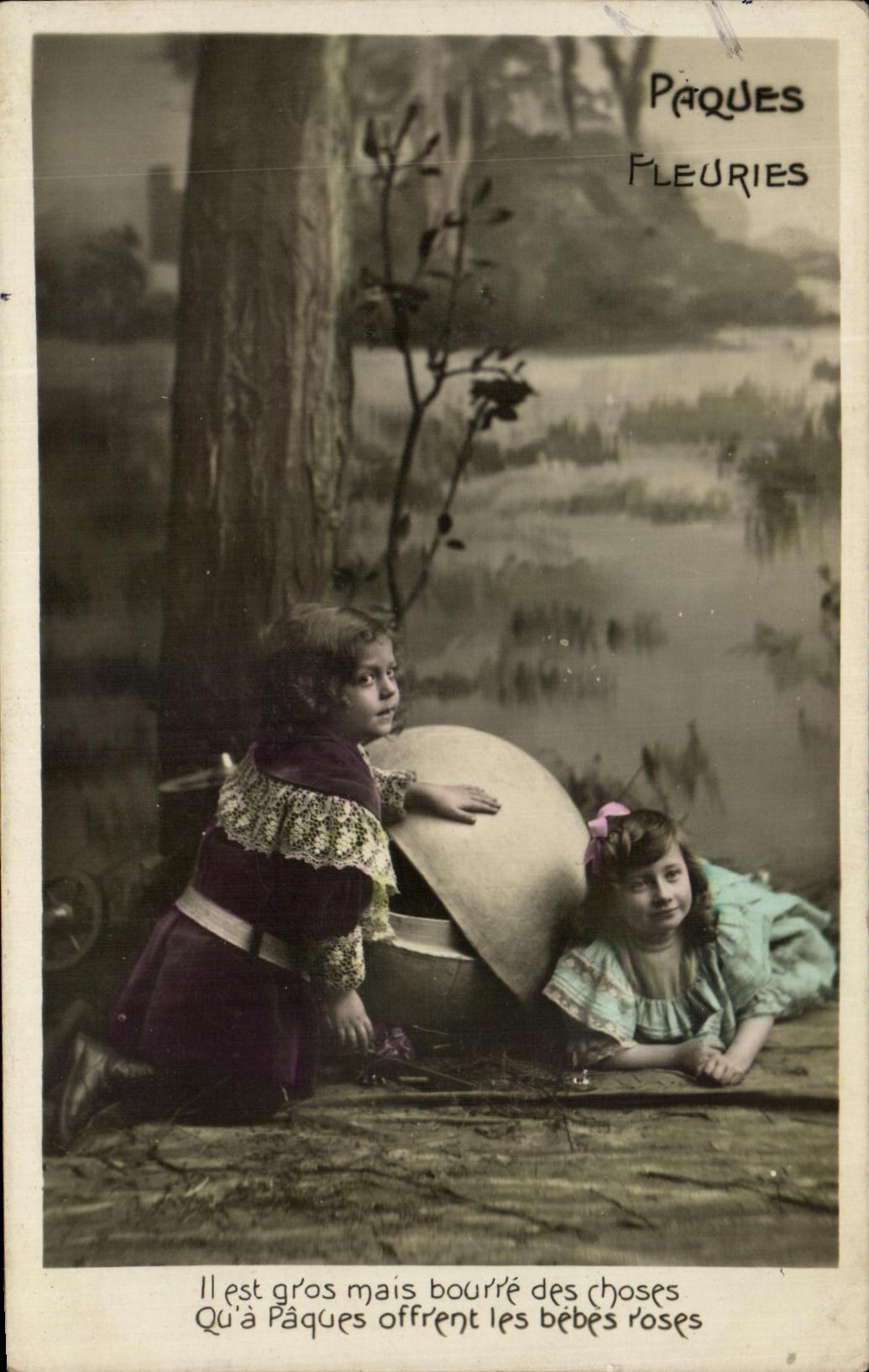 CPA Fantaisie Enfants Paques 