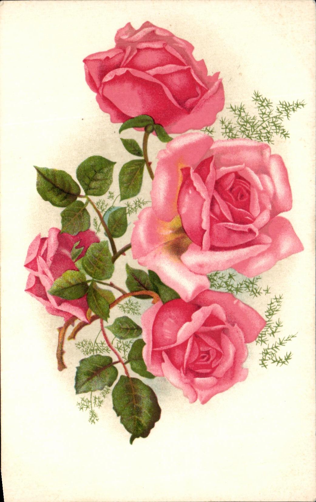 CPA Fantaisie Fleurs Roses