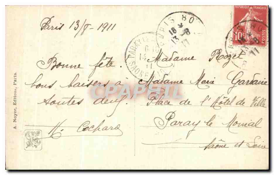 CPA Salon 1911 Carrier Belleuse Le Colin Maillard  — Verso