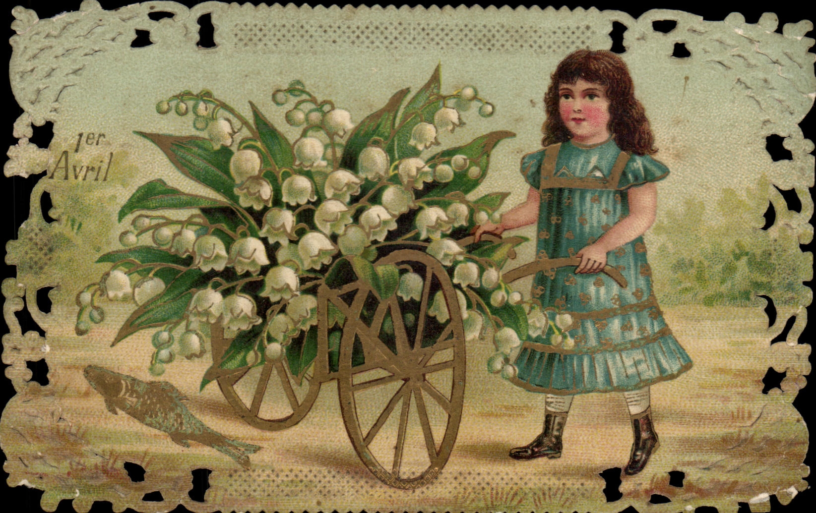 CPA Fantaisie Enfants Fleurs muguet 
