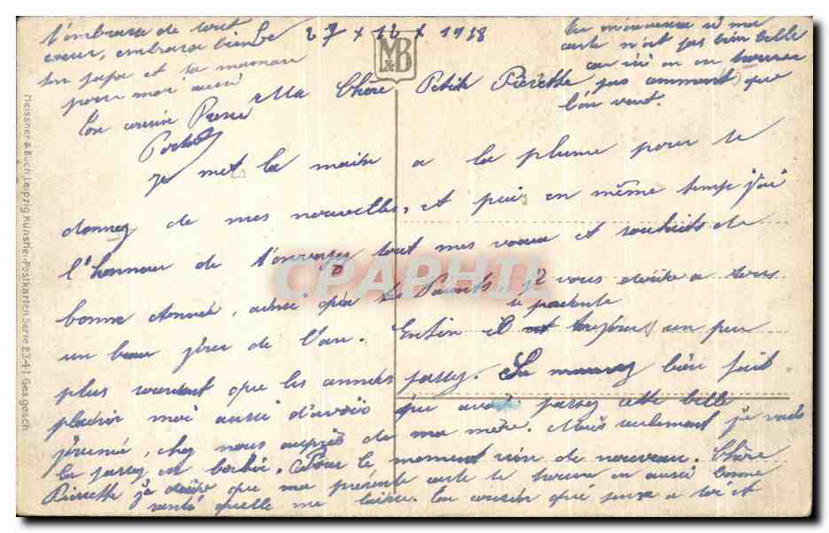 CPA Fantaisie Fleurs — Rückseite