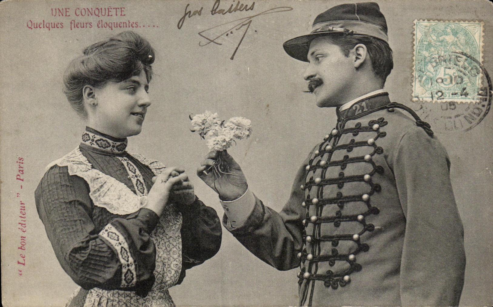 Eine Eroberung — Einige eloquent sprechende Blumen — Jos Laiters, Paris