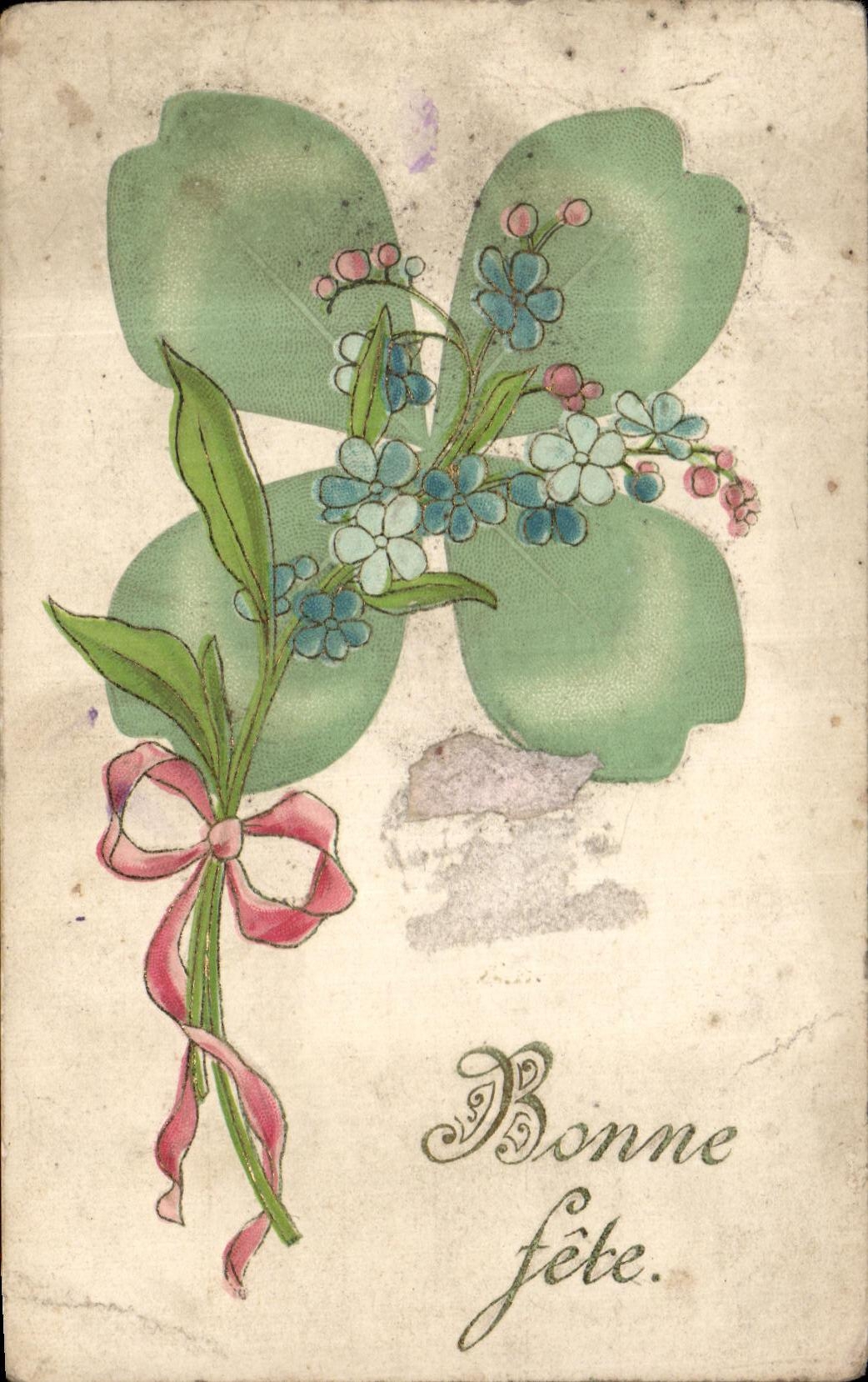 CPA Fantaisie Fleurs Trefle 
