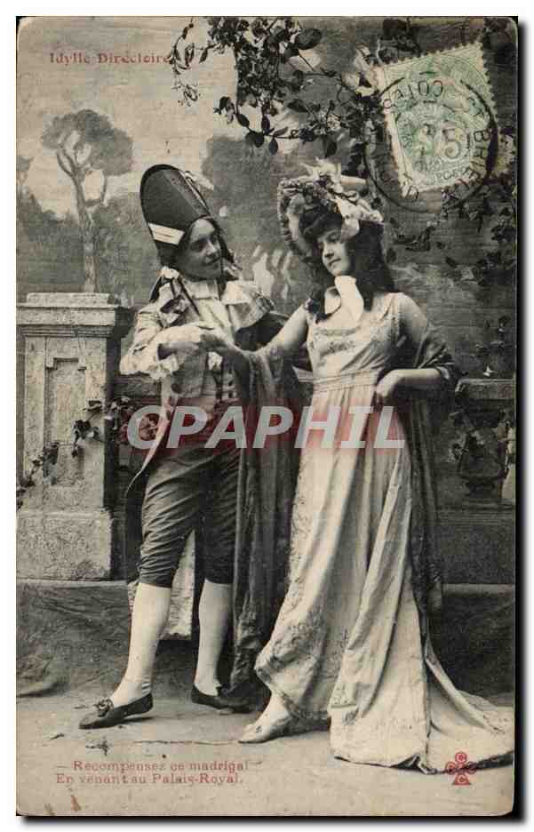 CPA Fantaisie Femme Idylle Directoire 