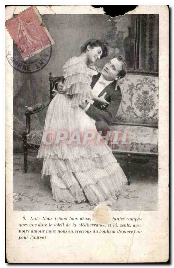 Couple en tenue d'époque — scène romantique — éditeur inconnu, n°6