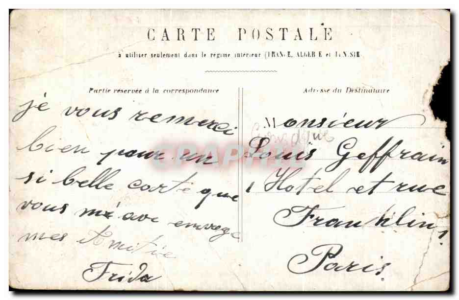 Couple en tenue d'époque — scène romantique — éditeur inconnu, n°6 — Verso