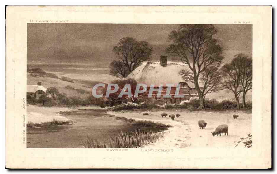 CPA Fantaisie paysage Moutons 