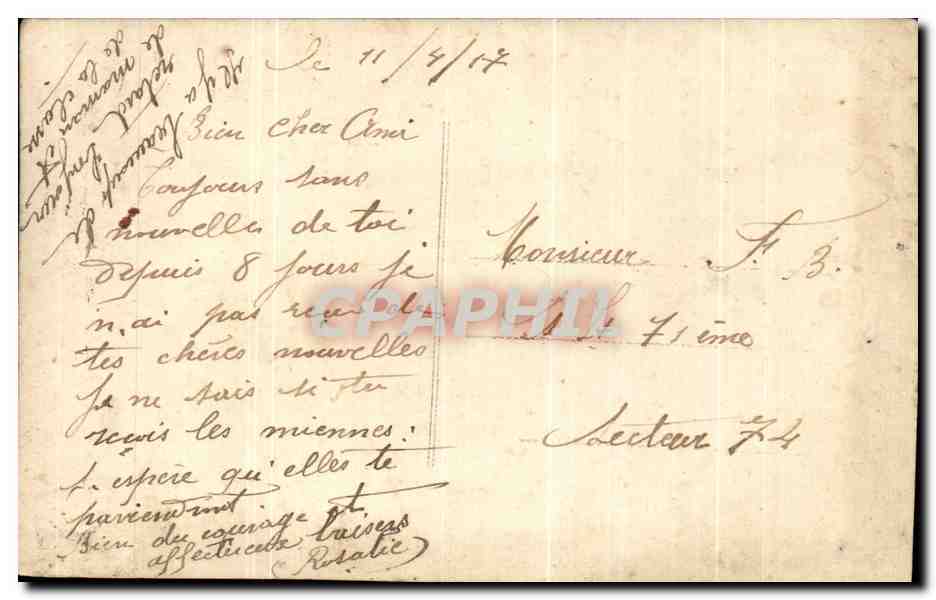 CPA Fantaisie Femme Amourette sur le pont  — Verso