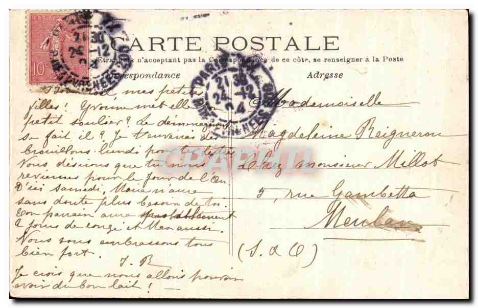 CPA Fantaisie Enfants — Rückseite