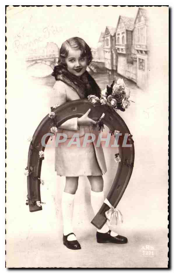 CPA Fantaisie Enfant Fer a cheval