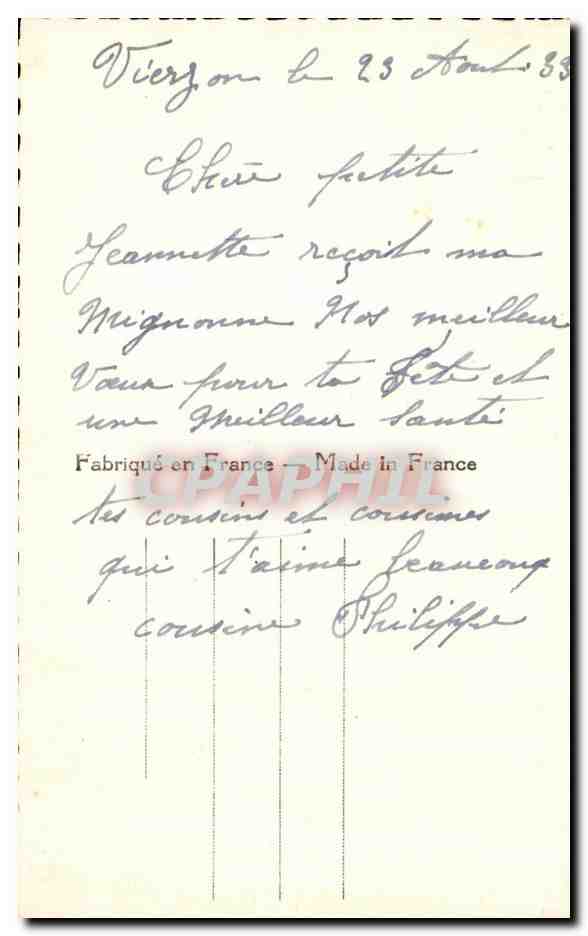 CPA Fantaisie Enfant Fer a cheval — Rückseite
